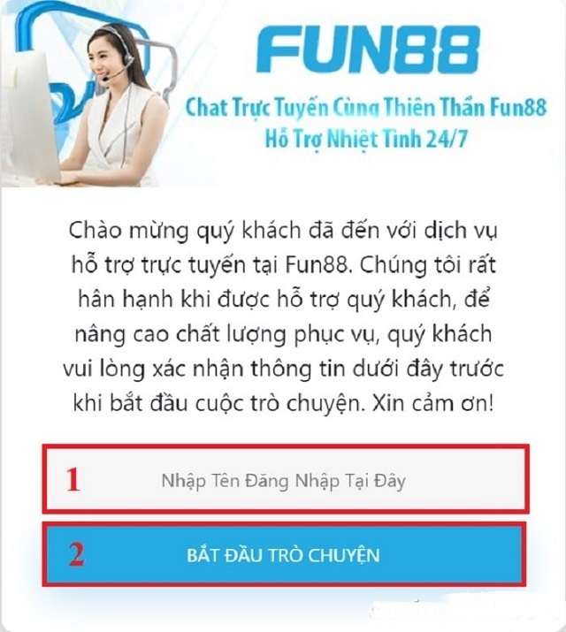 Liên hệ Fun88 qua Chat live thuận tiện, không mất phí